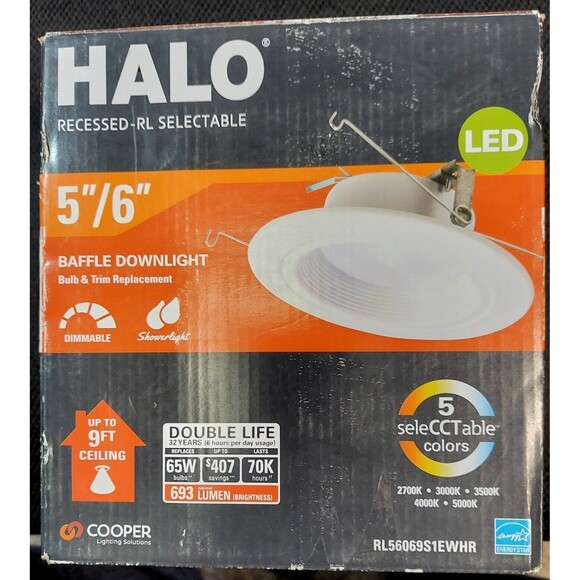 HALO RL56 LED 5"/6" Retrofit SeleCCTable™ Downlight RL56069S1EWHR *Tested - Picture 7 of 8
